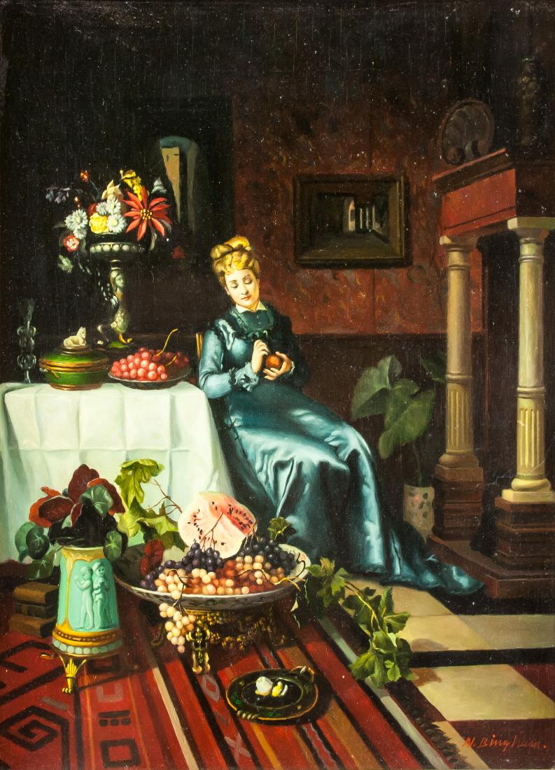 N. Henry Bingham b.1939 American Oil Board Lady (1 of 6)