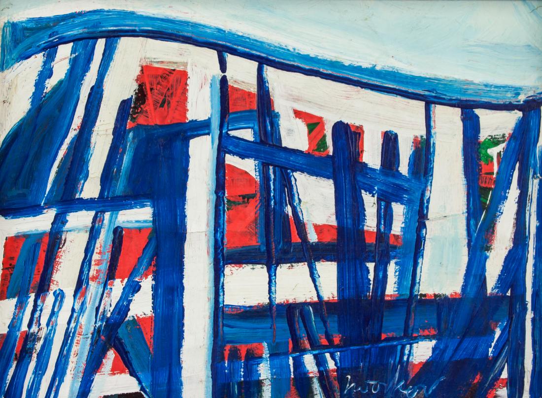 Jack Tworkov (American 1900-1982) Oil on Canvas: Oil on canvas abstract expressionist painting, signed and attr. Jack Tworkov (Polish-American, 1900-1982). 11 x 15 inch (27.94 x 38.1 cm). An early member of the New York School and a first-generation