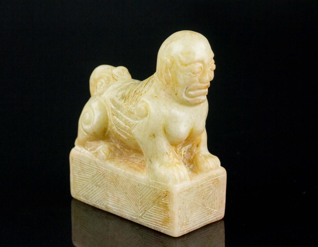 Chinese White Shoushan Stone Carved Beast Seal (1 of 5)