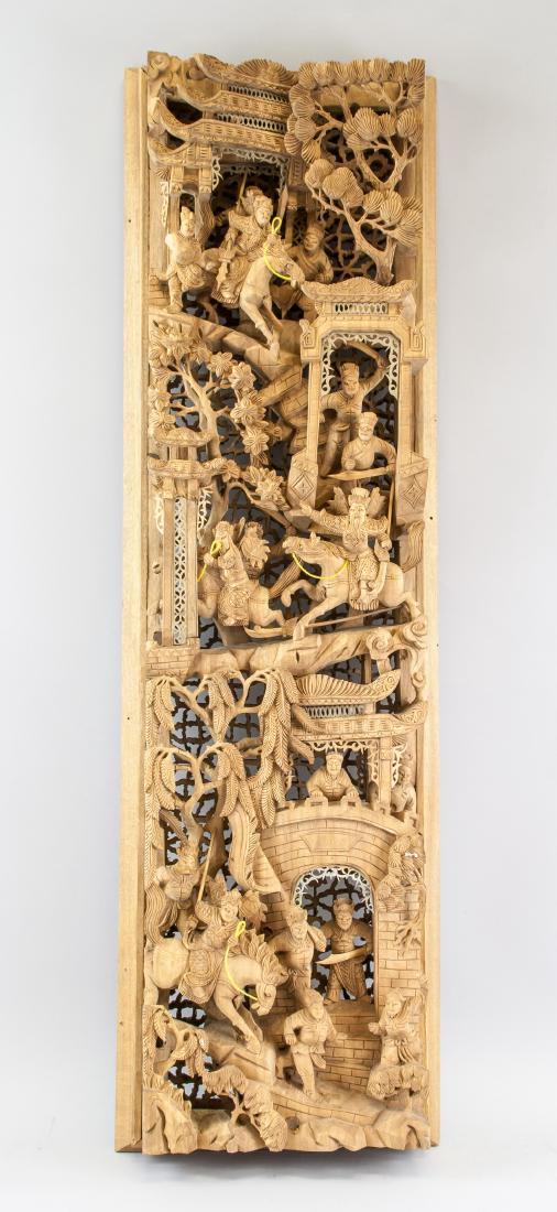 Chinese Gilded Wood Warriors Plaque (1 of 7)