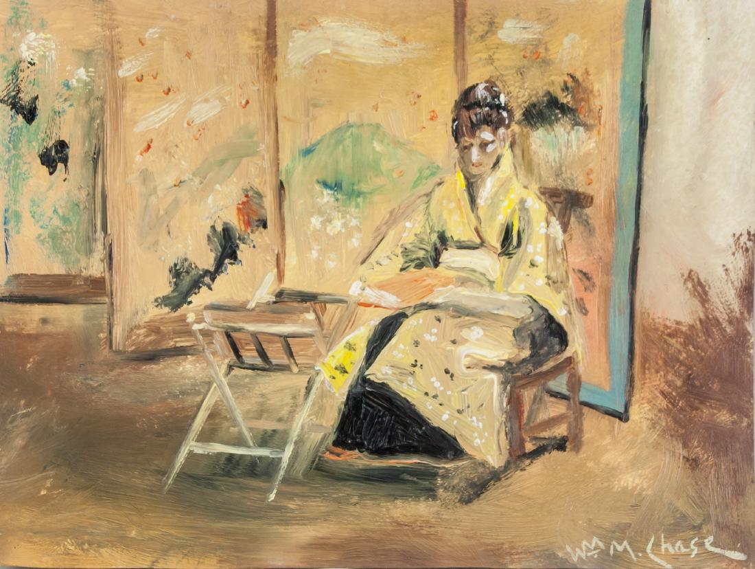 WILLIAM MERRITT CHASE US 1849-1916 Oil Paper (1 of 7)