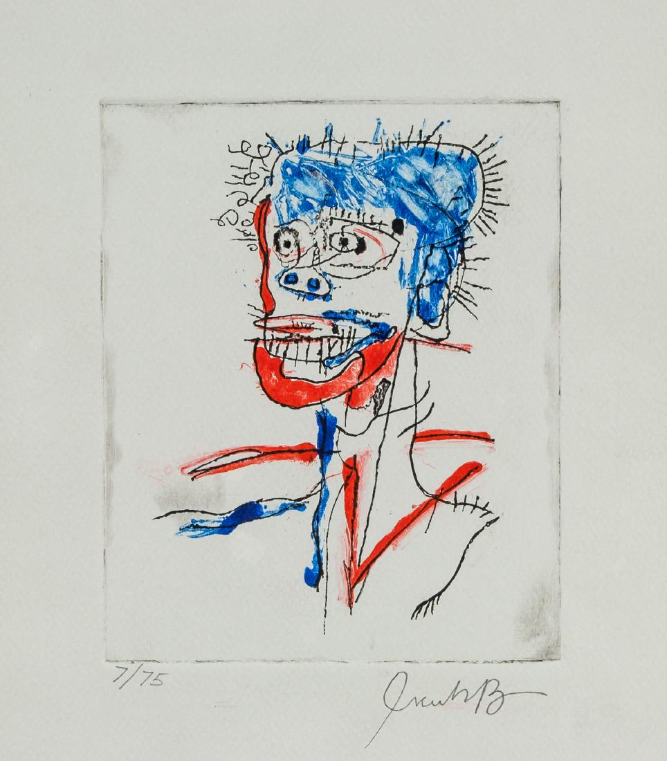 JEAN-MICHEL BASQUIAT US 1960-1988 Linocut Portrait (1 of 5)