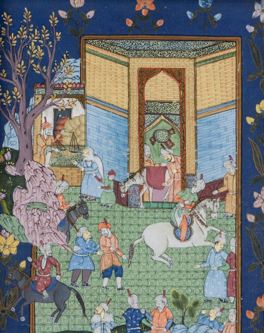 Persian Gouache on Silk Safavid Period (1502-1736) (1 of 4)