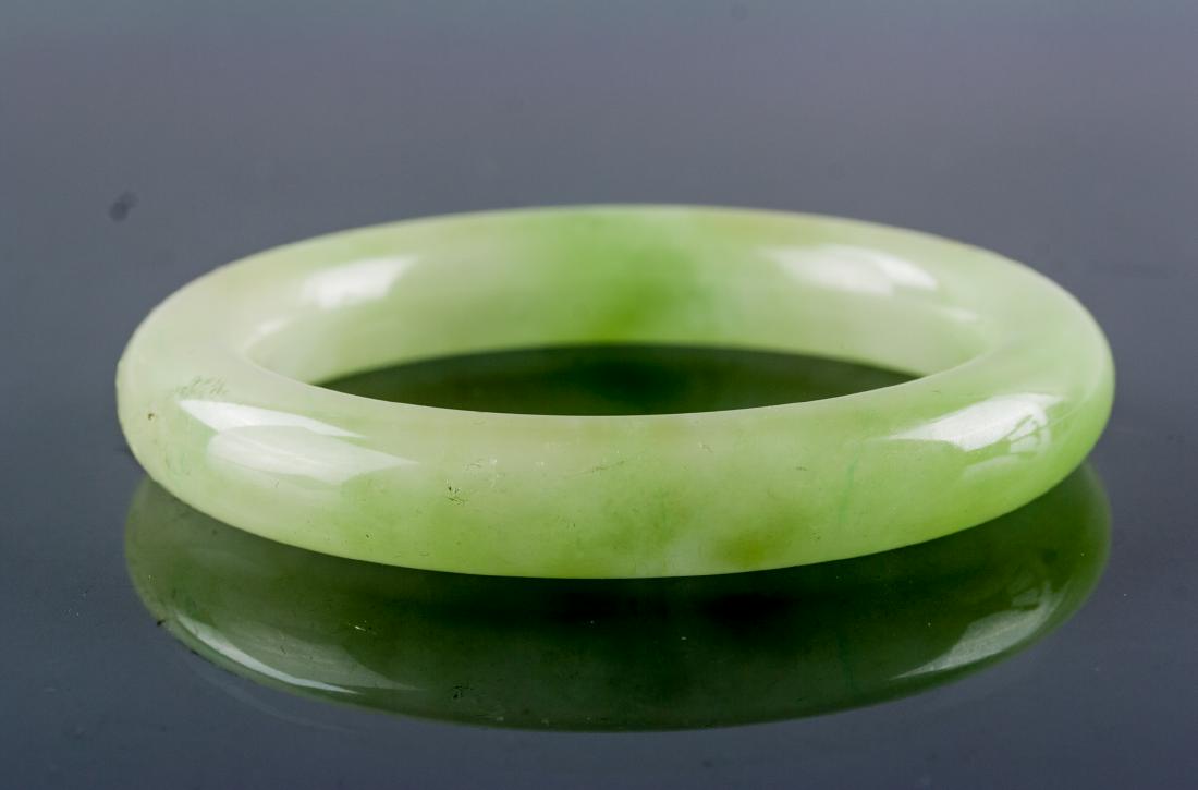 Fine Burma Green Jadeite Carved Bangle (1 of 4)