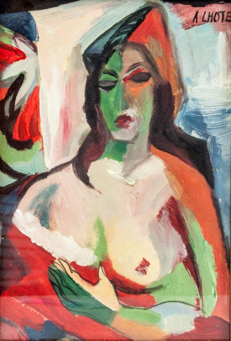ANDRE LHOTE French 1885-1962 Gouache Nude Woman: Gouache on paper, featuring nude woman, signed and attr. Andre Lhote (French, 1885-1962) on the upper right corner, 11.2 x 7.7 in. (28.5 x 19.5 cm), AndrÃ© Lhote was a French Cubist painter, art cri