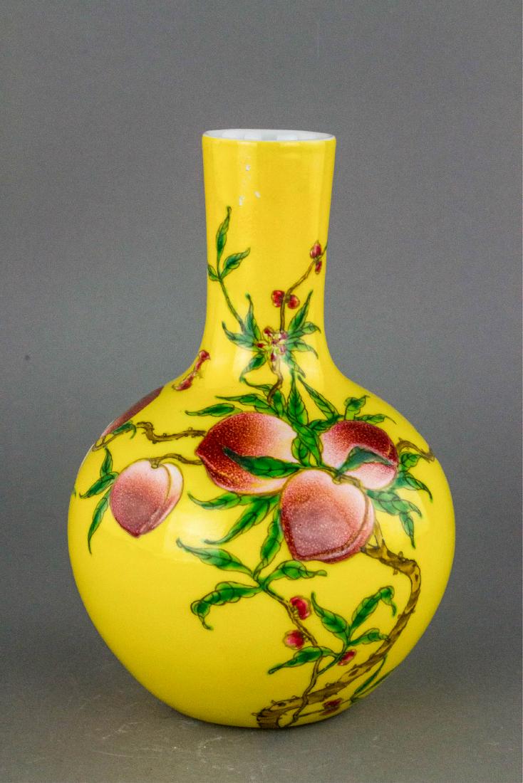 Yellow Ground Peaches Porcelain Vase Tongzhi Mk (1 of 7)