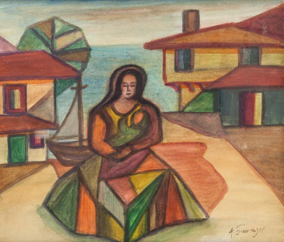 ALEXANDER BOGOMAZOV Ukrainian 1880-1930 Charcoal (1 of 6)