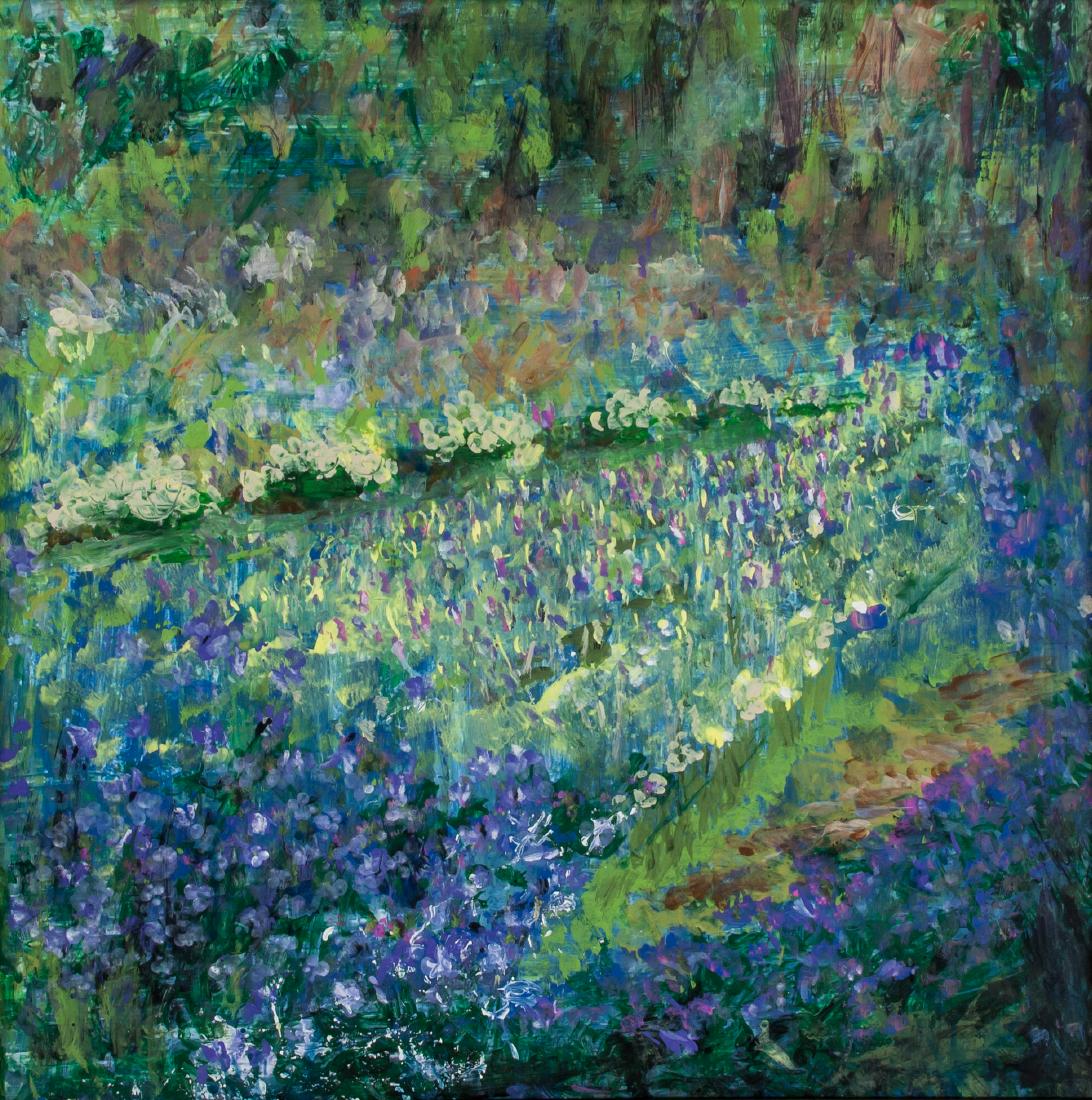 Unsigned "Monet's Garden" Oil on Canvas (1 of 6)