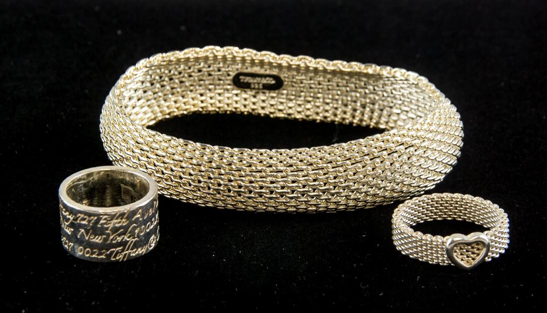 3 Assorted Tiffany & CO Silver Bracelet and Rings (1 of 5)