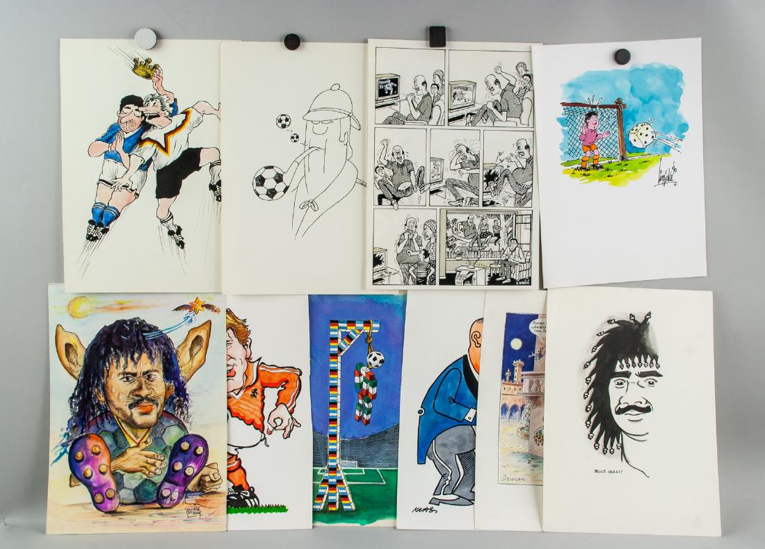 10 Original Italian 1990 World Cup Drawings (1 of 13)