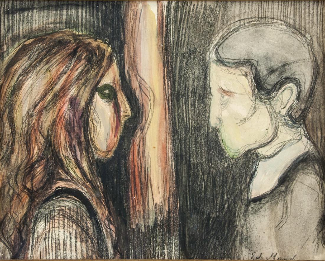 EDVARD MUNCH Norwegian 1863-1944 Charcoal on Paper (1 of 7)