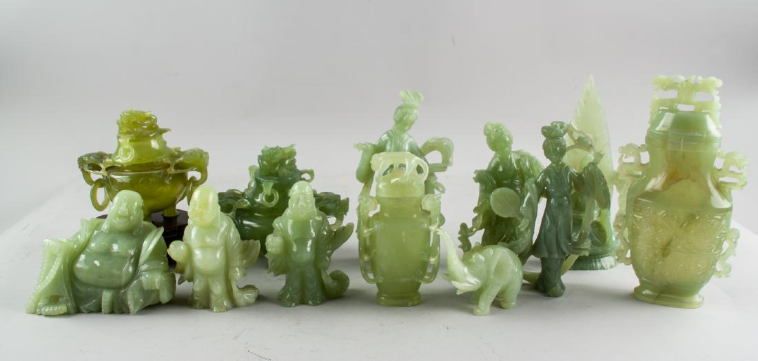 12 Assorted Chinese Serpentine Carved Decors (1 of 12)