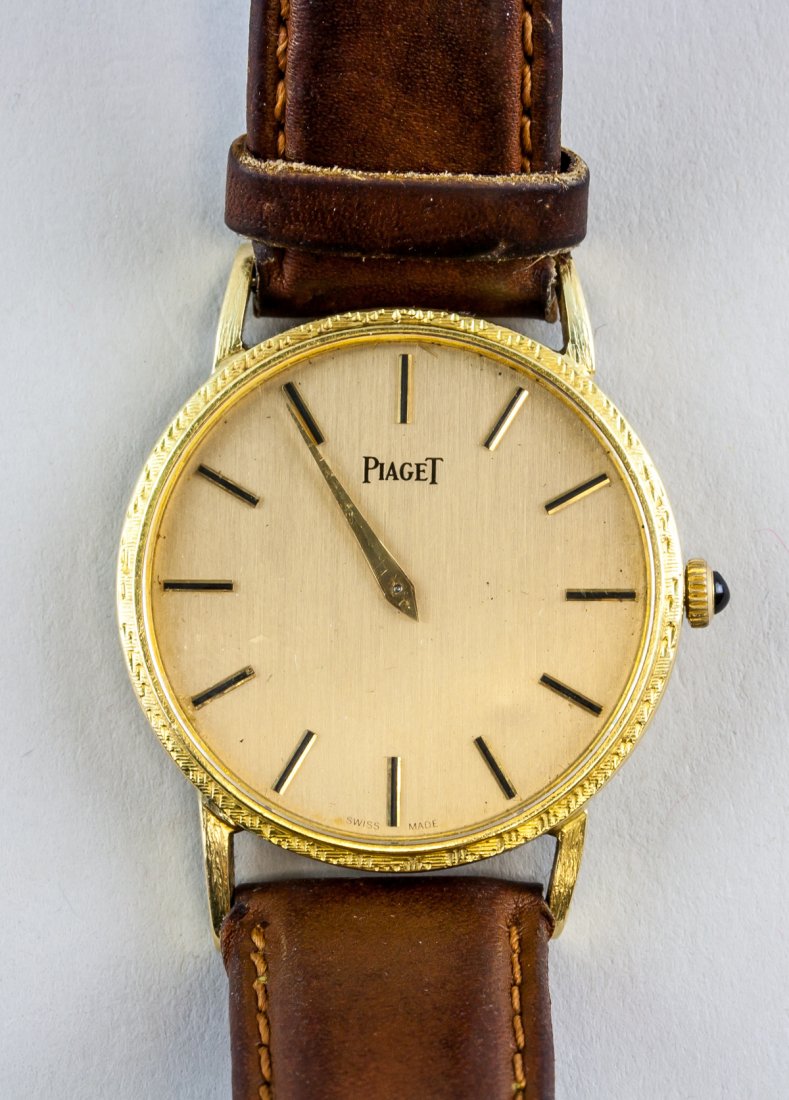 Vintage Fine Swiss Piaget 18K Gold Men's Watch