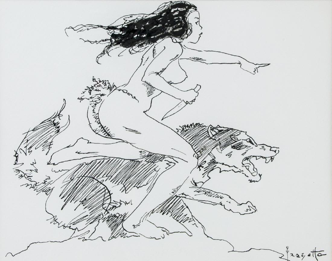 Attr. FRANK FRAZETTA American 1928-2010 Ink Paper (1 of 5)