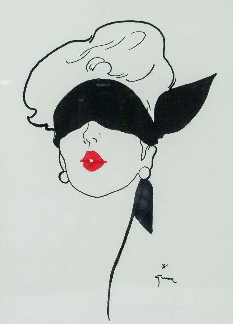 Attr. RENE GRUAU French 1909-2004 Mixed Media (1 of 5)