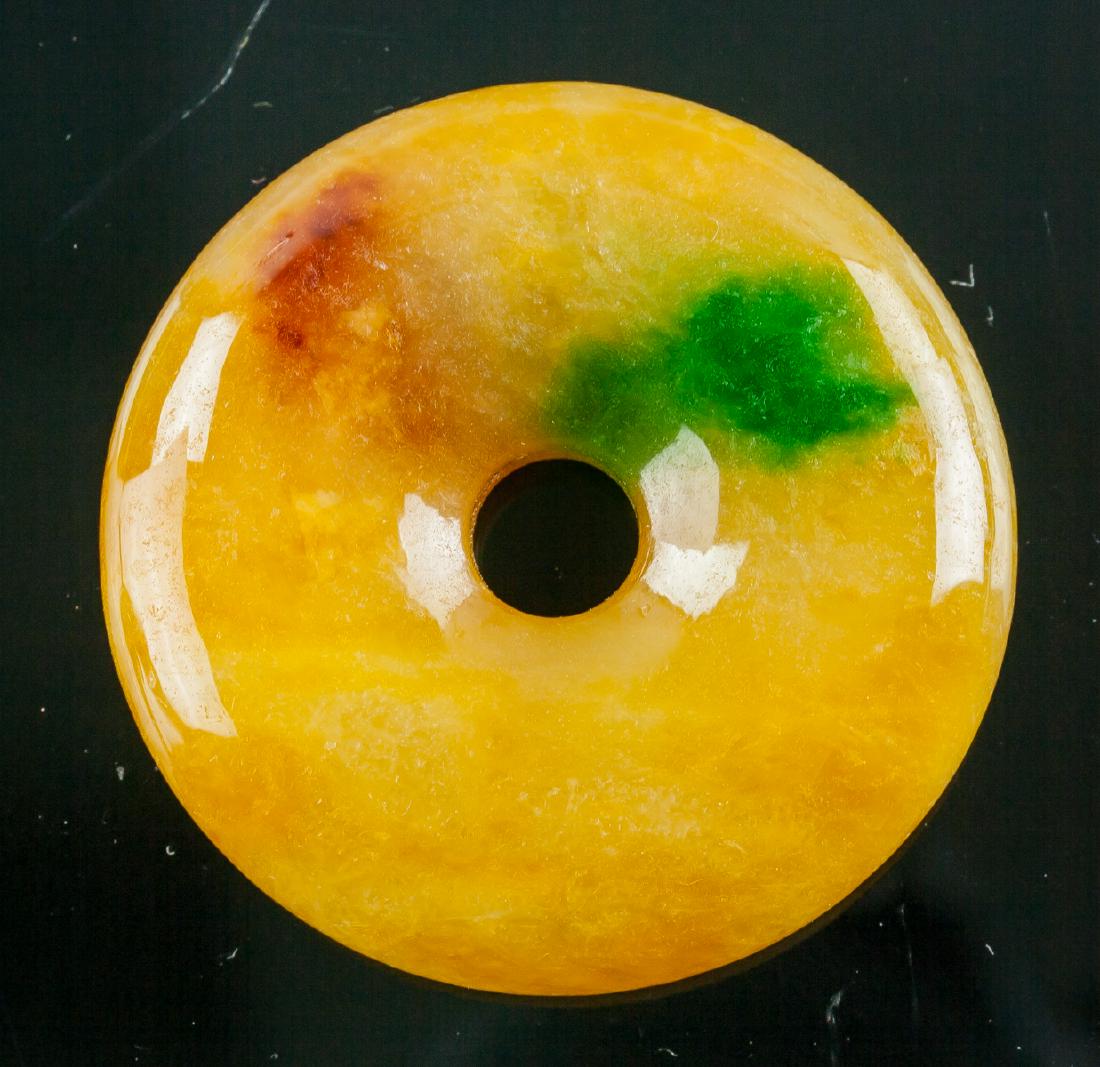 Burma Tri-Color Jadeite Carved Round Pendant (1 of 3)