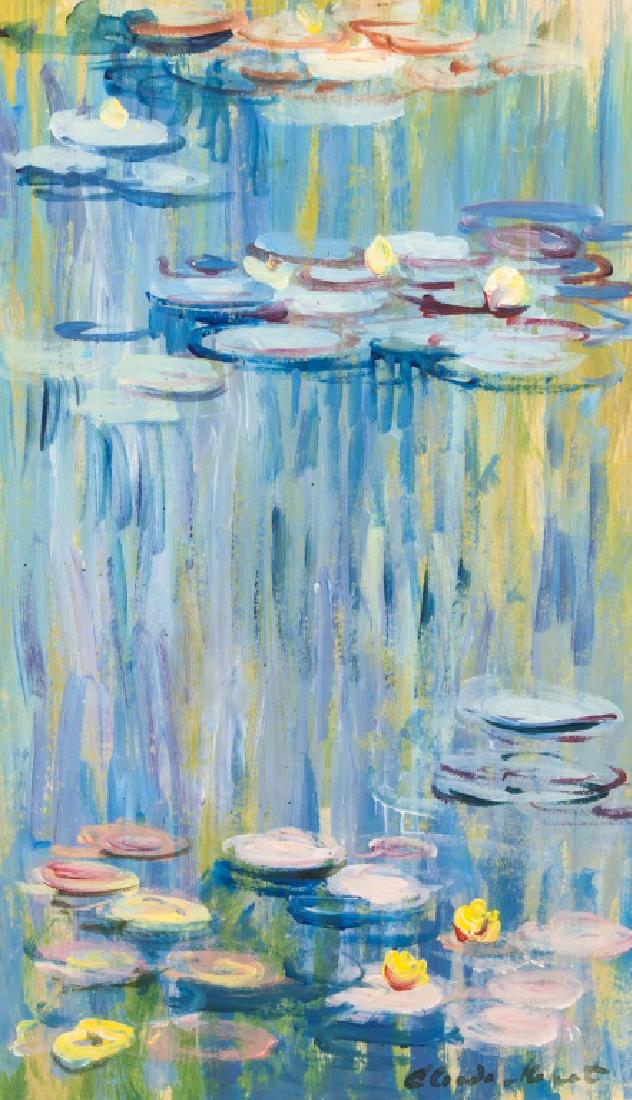 French Impressionist Signed Claude Monet Tempera (1 of 6)