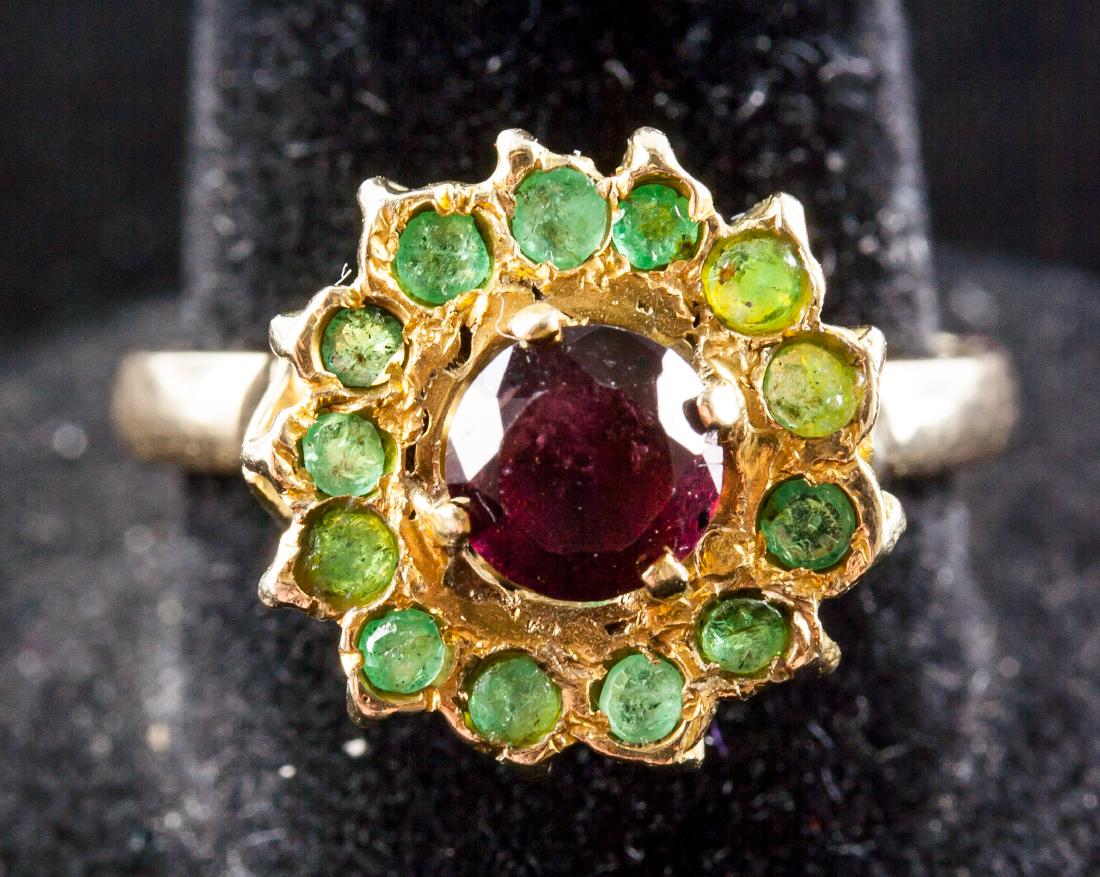 14k Gold Emerald & Ruby Ring (1 of 4)