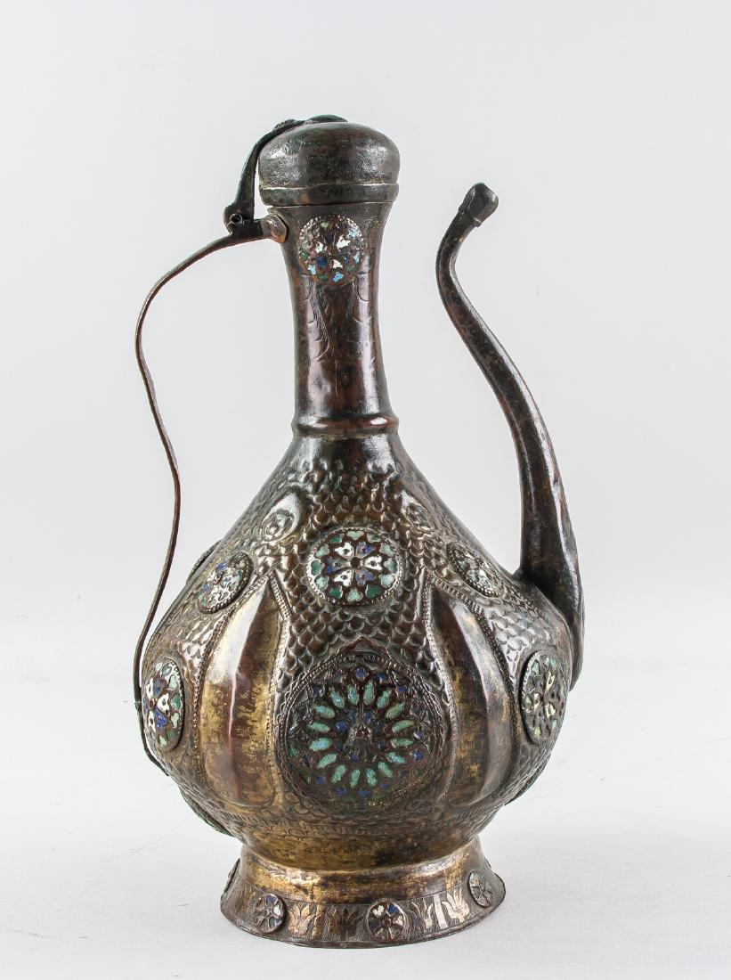 18th C. Ottoman Empire Tombak Gilt Copper Ewer (1 of 7)