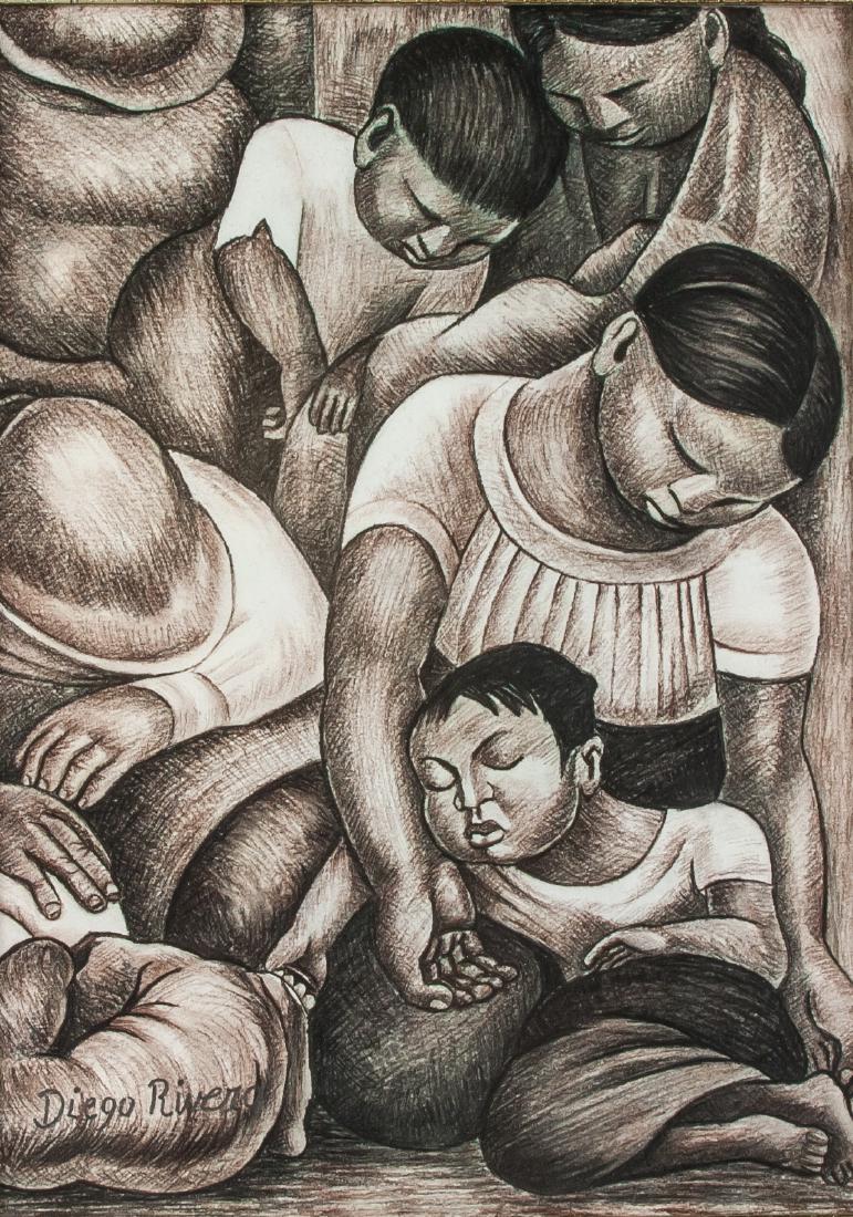 Mexican Muralist School Pencil on Paper (1 of 5)