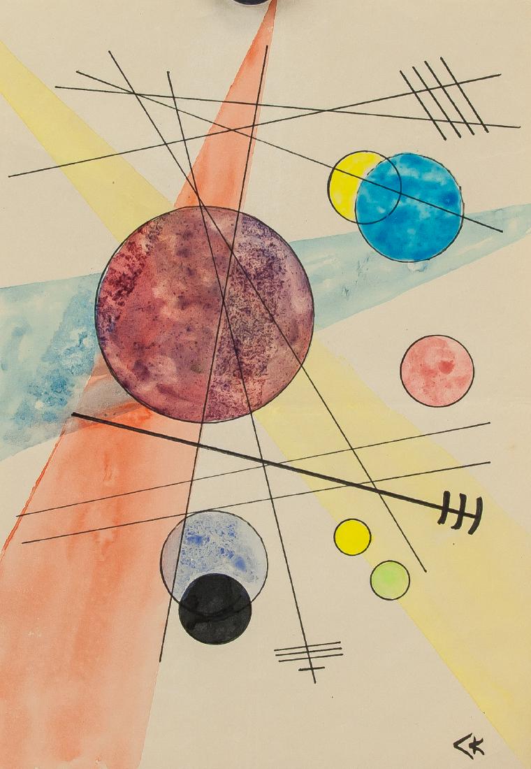 Russian Abstract on Paper Signed Kandinsky VK (1 of 5)