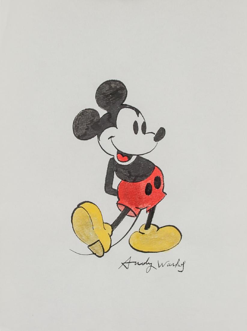 American Pop Ink & Watercolor Signed Andy Warhol (1 of 5)