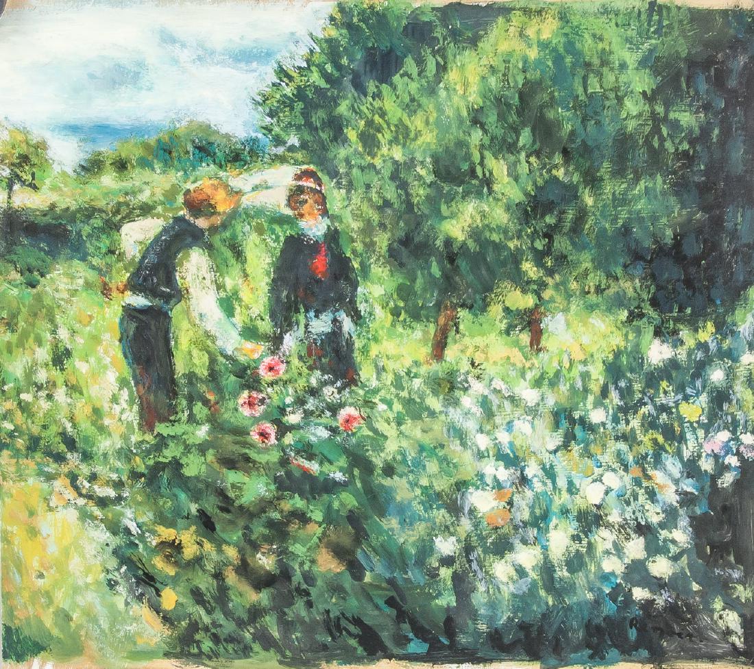 French Impressionist Oil Tempera Signed Renoir (1 of 6)
