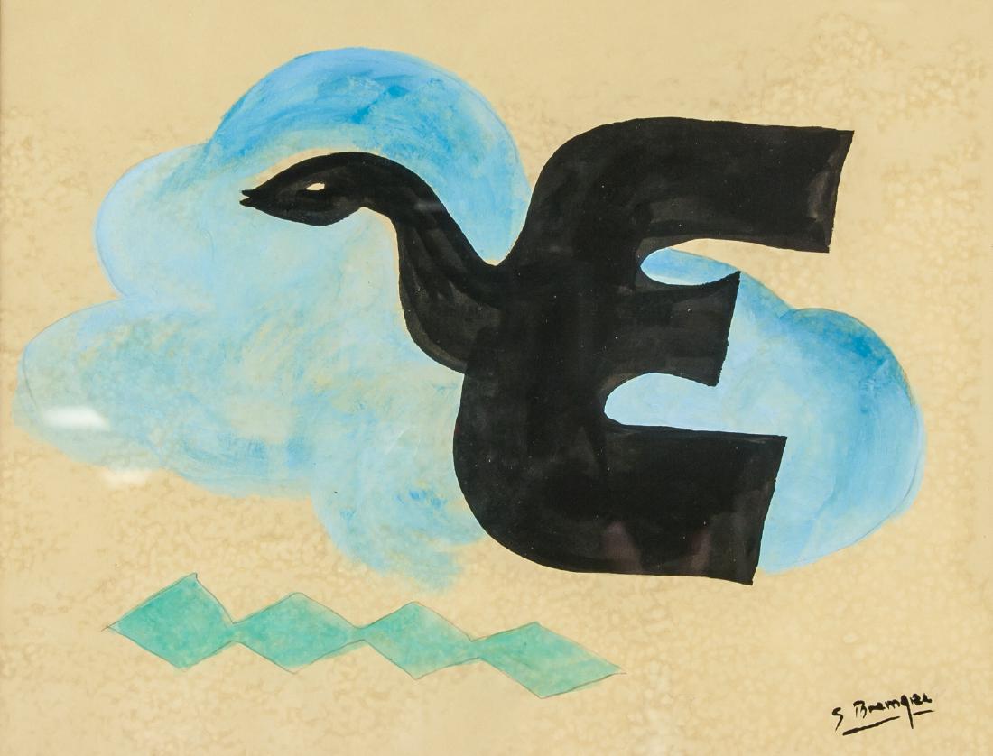French Surealist Gouache Signed Georges Braque (1 of 6)