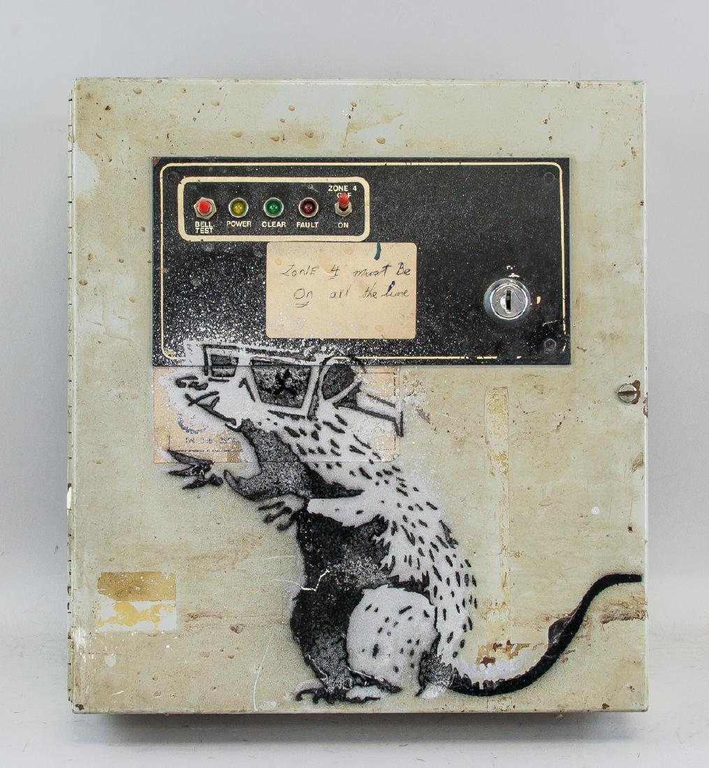 3D Rat Stencil Metal Fuse Box Spray Painted Bansky (1 of 11)