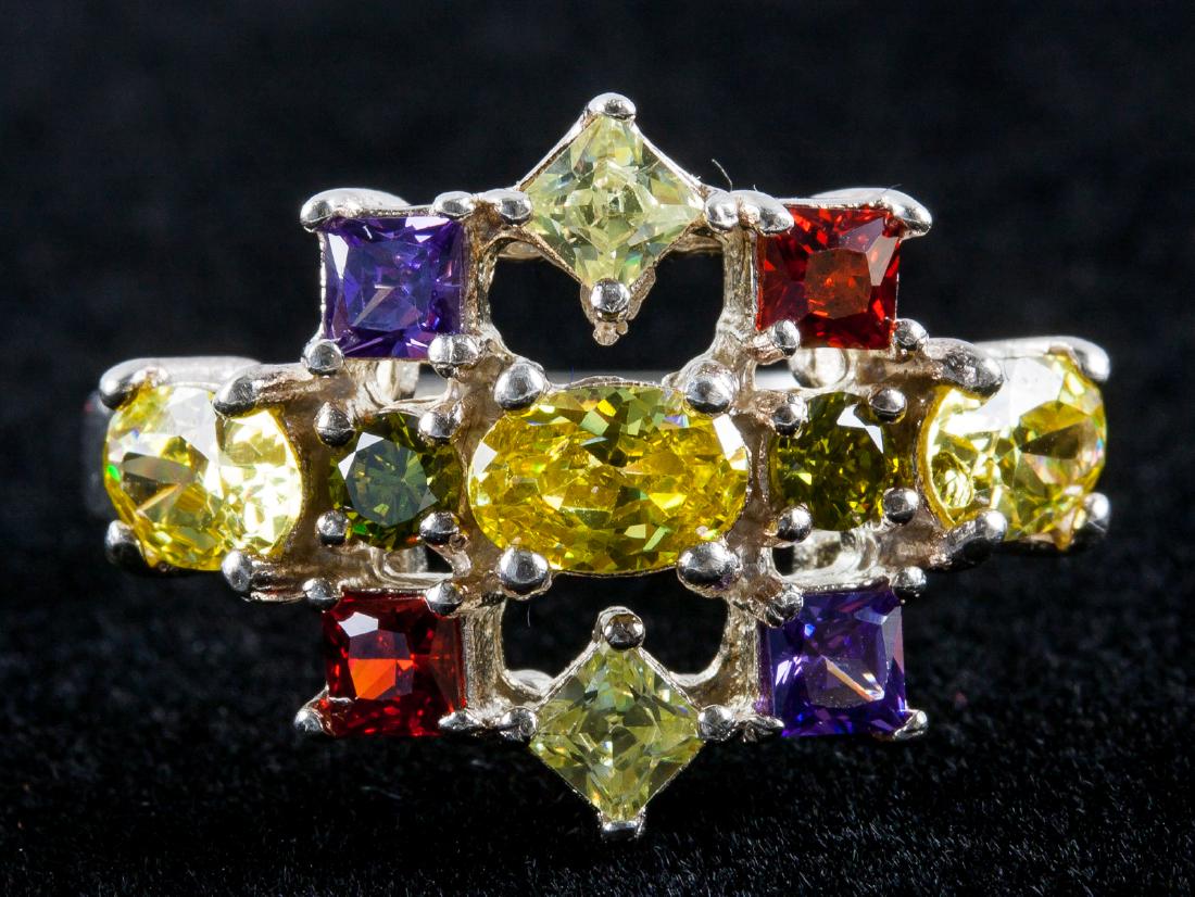 925 Sterling Silver Multi-Gem Ring Size 8.75 (1 of 5)