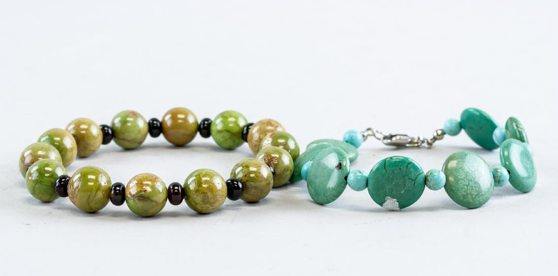 2P Chinese Natural Stone Bracelets (1 of 4)