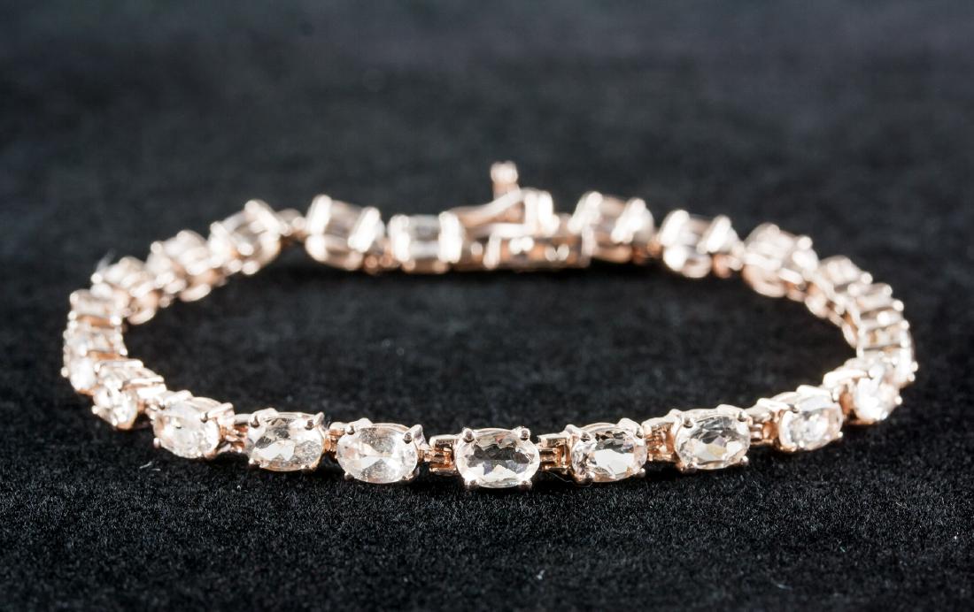 10ct Morganite Rose Gold Plated Bracelet CRV $1200 (1 of 5)