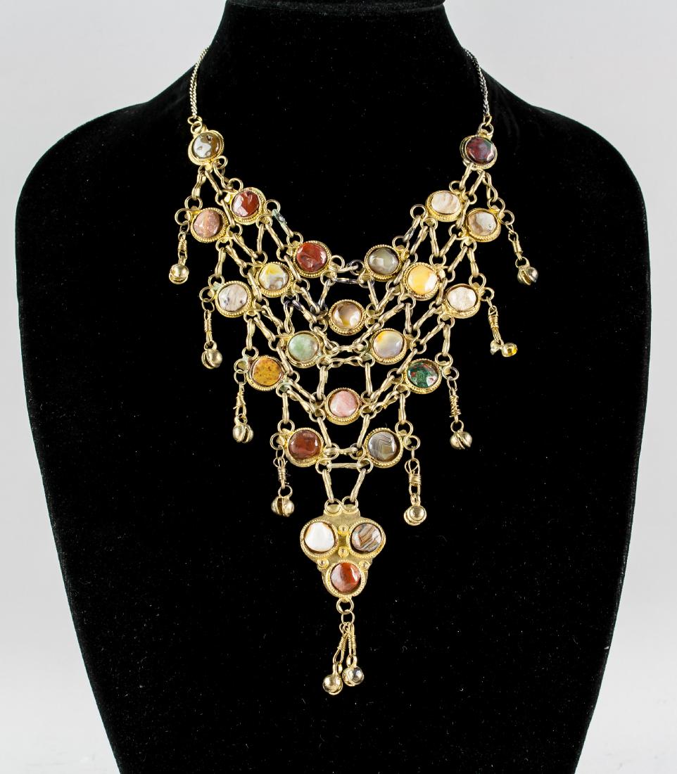 Antique Gold Colored Multi-Stone Necklace (1 of 4)