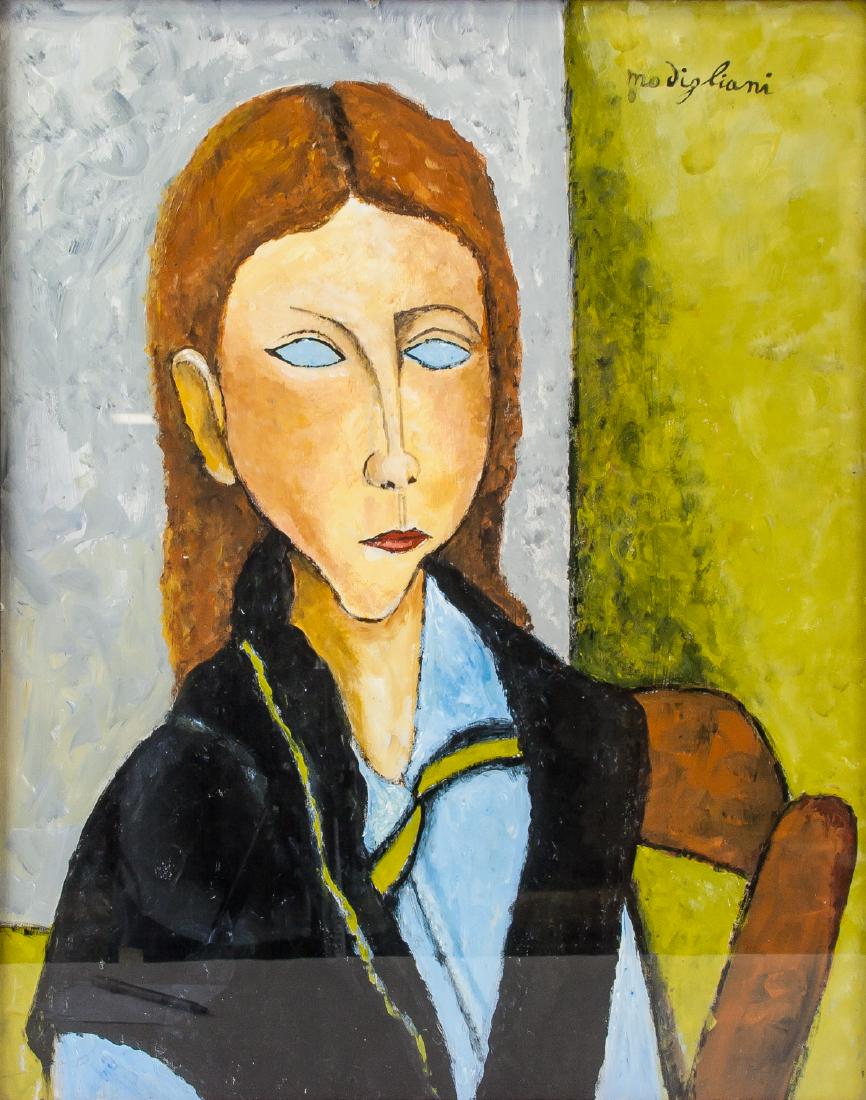 Italian Cubist School Oil Signed Modigliani (1 of 8)