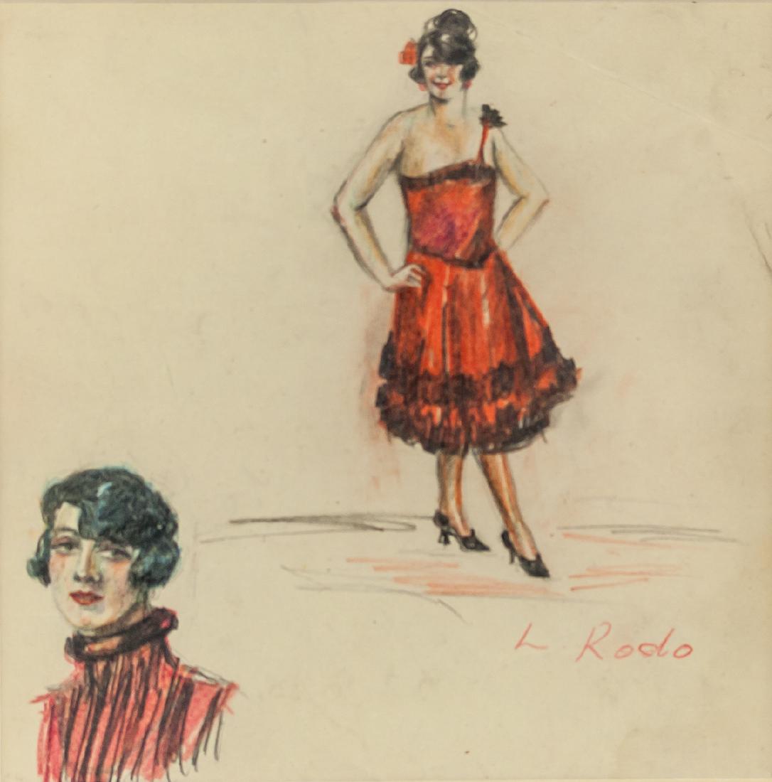 French Impressionist Colored Pencil Signed L Rodo (1 of 6)