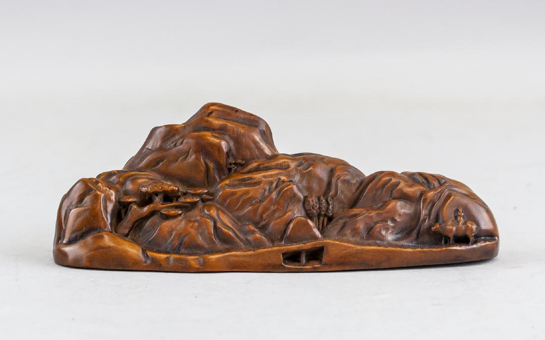 Chinese Old Fine Wood Carved Mountain Brush Rest (1 of 6)