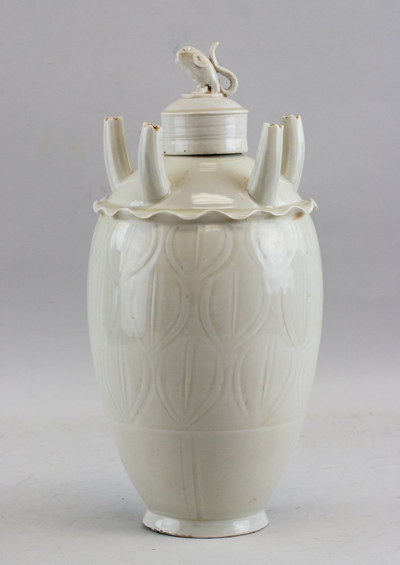 Chinese Ding Yao Style White Porcelain Lotus Vase (1 of 9)