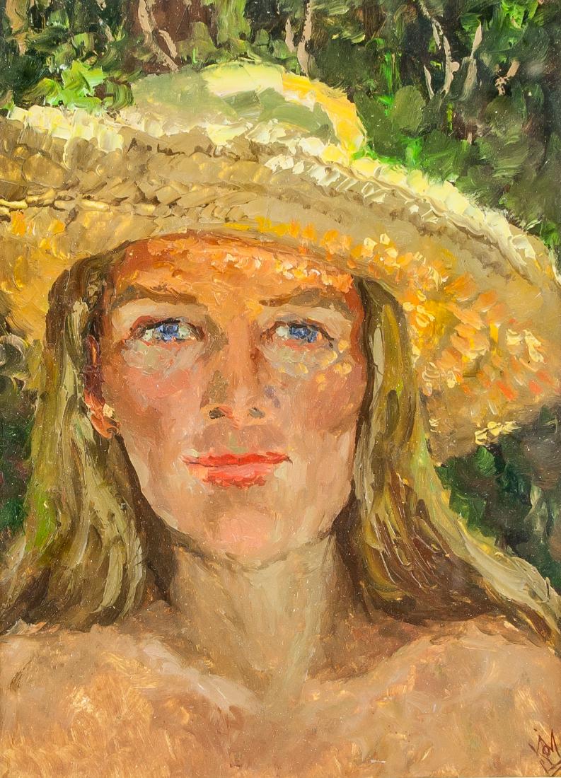 Artist Signed KPM Russian Oil on Paper Portrait (1 of 6)