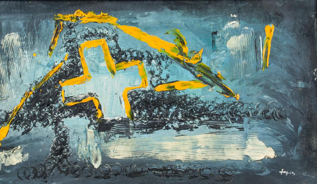 Antoni Tapies Spanish Modernist Oil on Canvas (1 of 5)