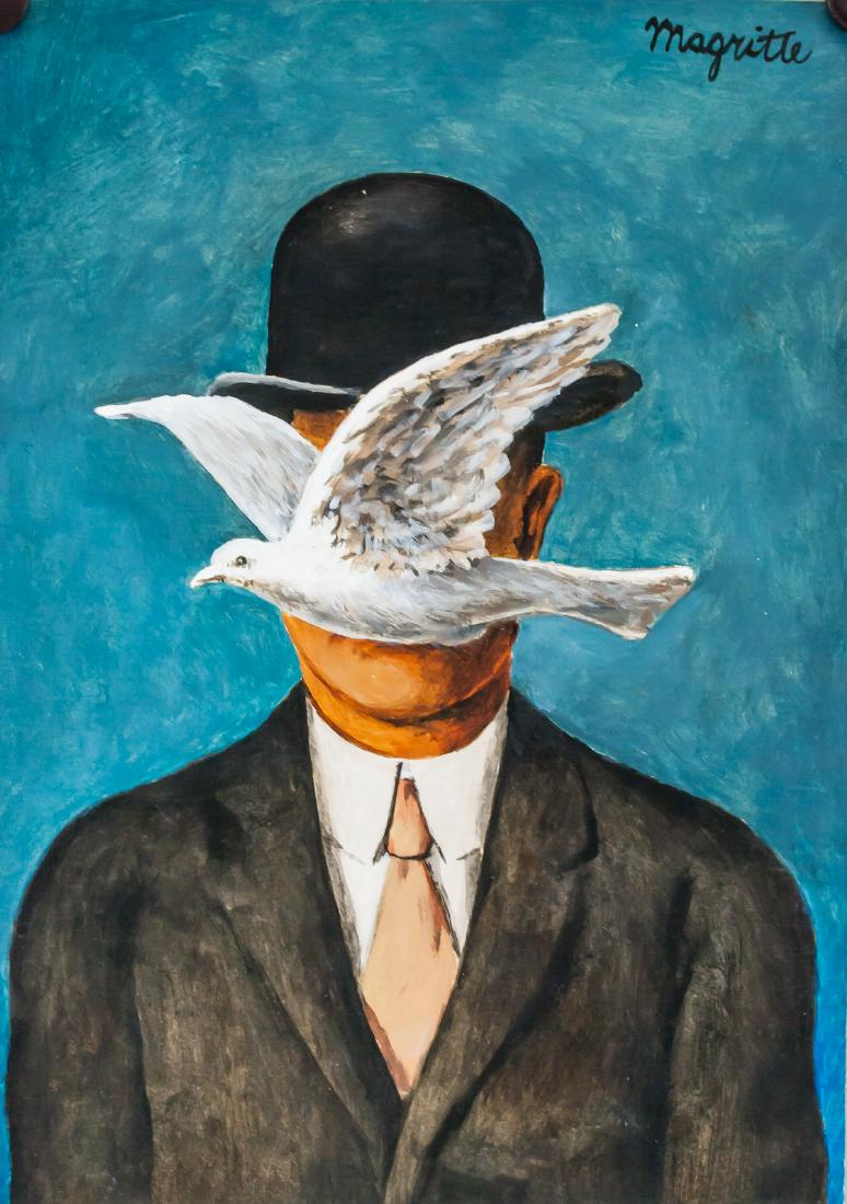 Rene Magritte Belgian Surrealist Tempera on Paper (1 of 7)