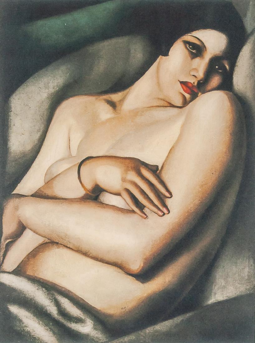 Tamara de Lempicka Polish Litho 17/100 Signed: Lithograph on paper. Featuring nude woman. Signed T. de Lempicka on and numbered 17/100 on the lower left bottom. Attributed to Tamara de Lempicka (1898-1980, Polish). 22.5 x 17 cm (8.9 x 6.7 inches)