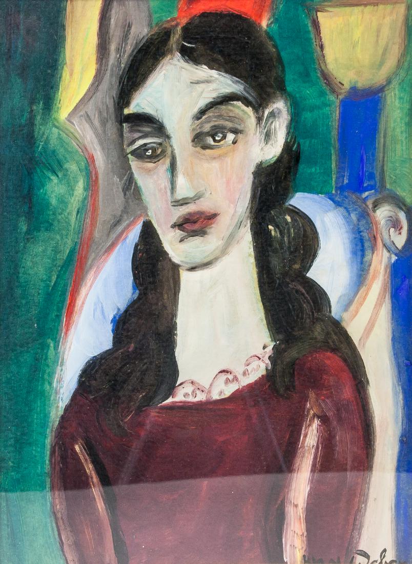 Max Weber American Cubist Tempera on Paper: Tempera on paper, newly framed. Featuring a portrait of a woman. Signed Max Weber (1881-1961, American) on the lower right corner. 27 x 20 cm (10.6 x 7.9 inches). PROVENANCE: Southern Ontario estate M