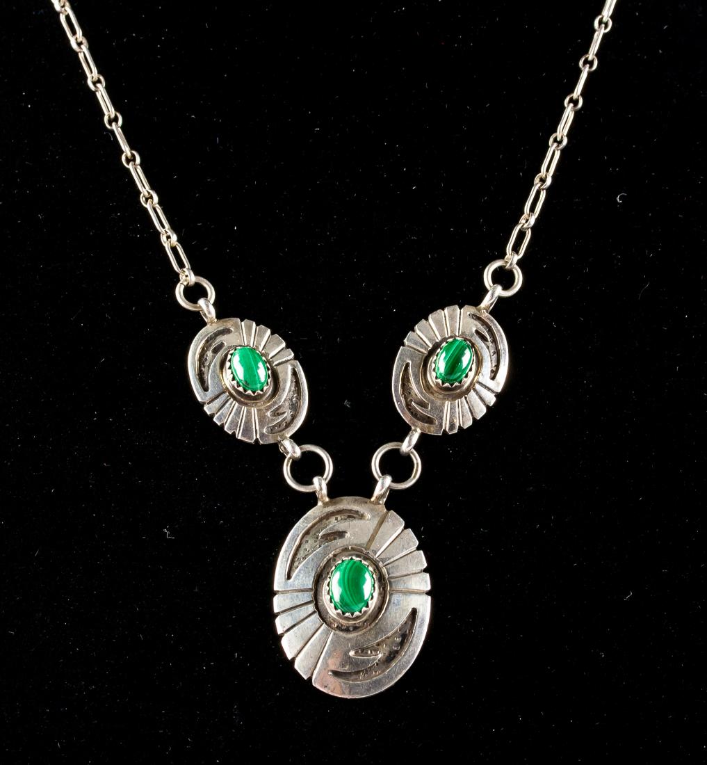 3 Malachite Stone Necklace (1 of 4)