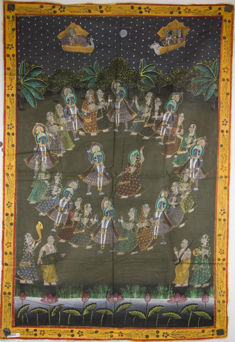 Large Indian Painting on Silk (1 of 5)