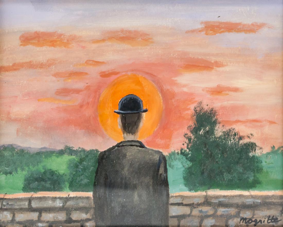 After Rene Magritte Belgian Surrealist Gouache (1 of 6)