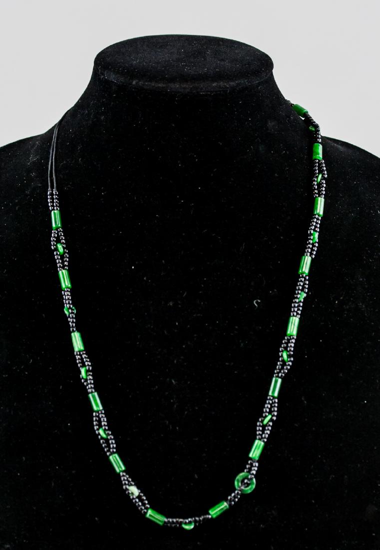 Chinese Green Jade & Hardstone Carved Necklace (1 of 5)