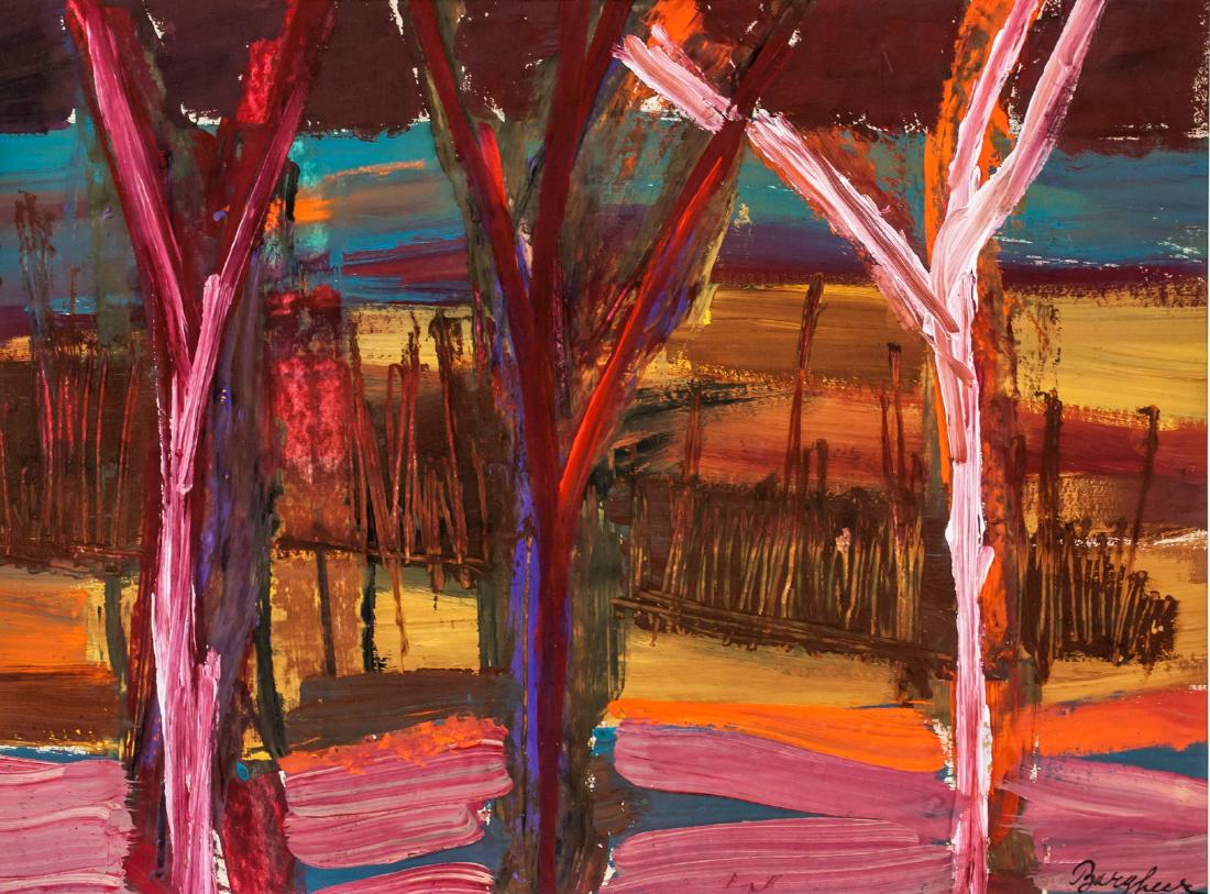 Eduard Bargheer German Modernist Oil on Paper (1 of 6)