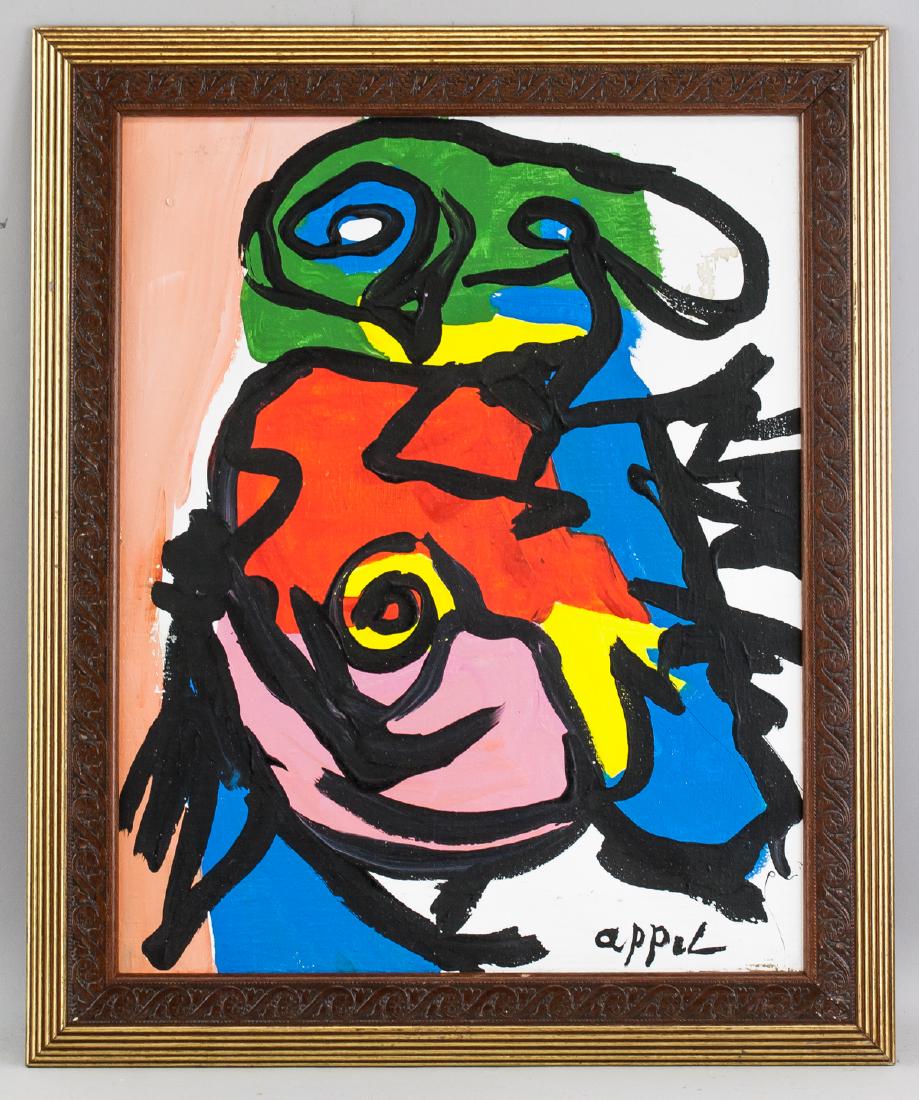 Karel Appel Dutch Modernist Oil on Canvas Portrait (1 of 6)