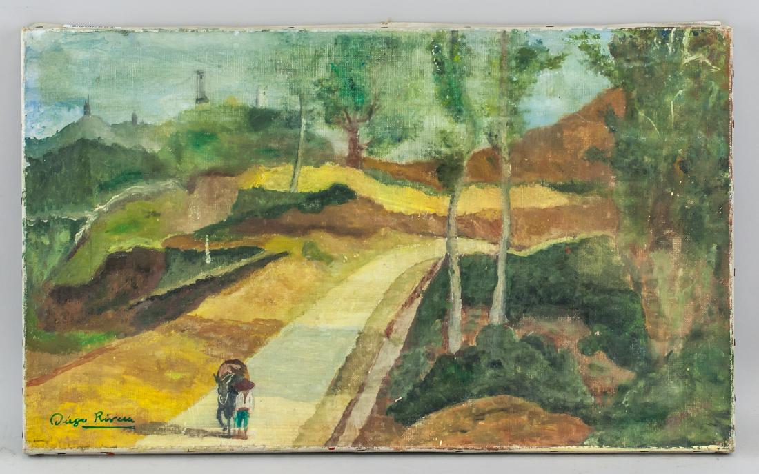 Diego Rivera Mexican Modernist Oil on Canvas (1 of 8)