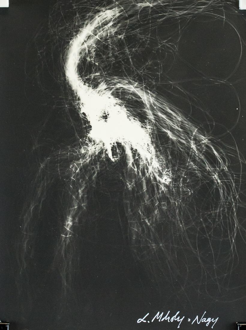 Laszlo Moholy-Nagy Hungarian Modernist Photogram: Photogram on paper. Featuring abstract composition. Signed L. Moholy-Nagy on the lower right corner. Attributed to Laszlo Moholy-Nagy (1895-1946, Hungarian). 23 x 18 cm (9.1 x 7.1 inches) Laszlo Mohol